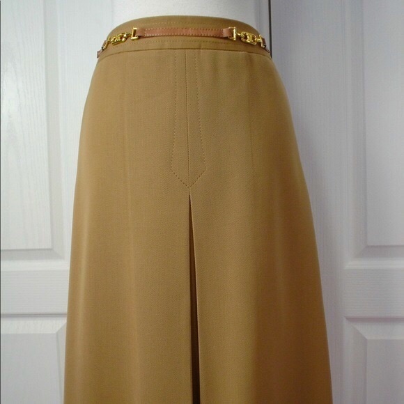 Vintage Orange Ballantyne Scotland 100% Cashmere Sweater+Pencil Skirt Suit Set - Picture 9 of 13